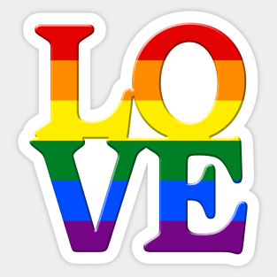 LOVE Rainbow Gay Pride LGBT Gay Rights Equality Sticker